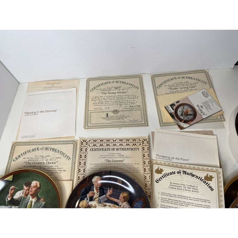 Vintage Set of 6 Norman Rockwell 9 inch Decorative Plates First Issue Vintage - Picture 6 of 12